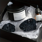 Set 3 Candele Meteorite ASTRUM - Cera di Soia Profumata con Contenitori Effetto Pietra Vulcanica
