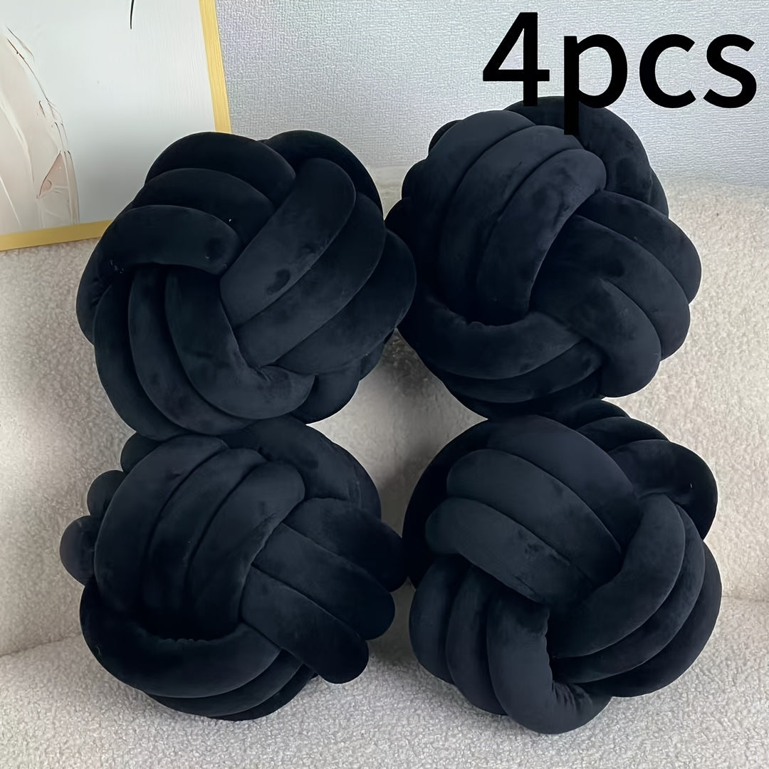 Cuscino Decorativo a Nodo in Velluto - Set 2/3/4 Pezzi - Design Geometrico Minimalista 22x22cm