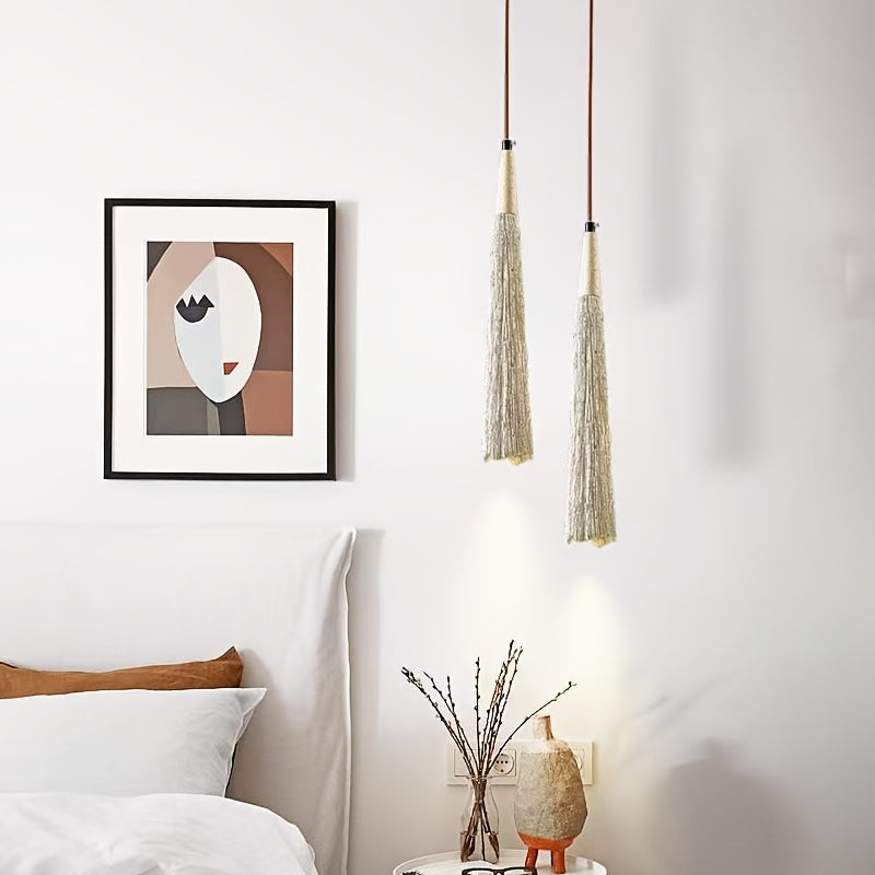 Plafoniera Wabi-Sabi Legno Chiaro Cemento Effetto Pietra E27