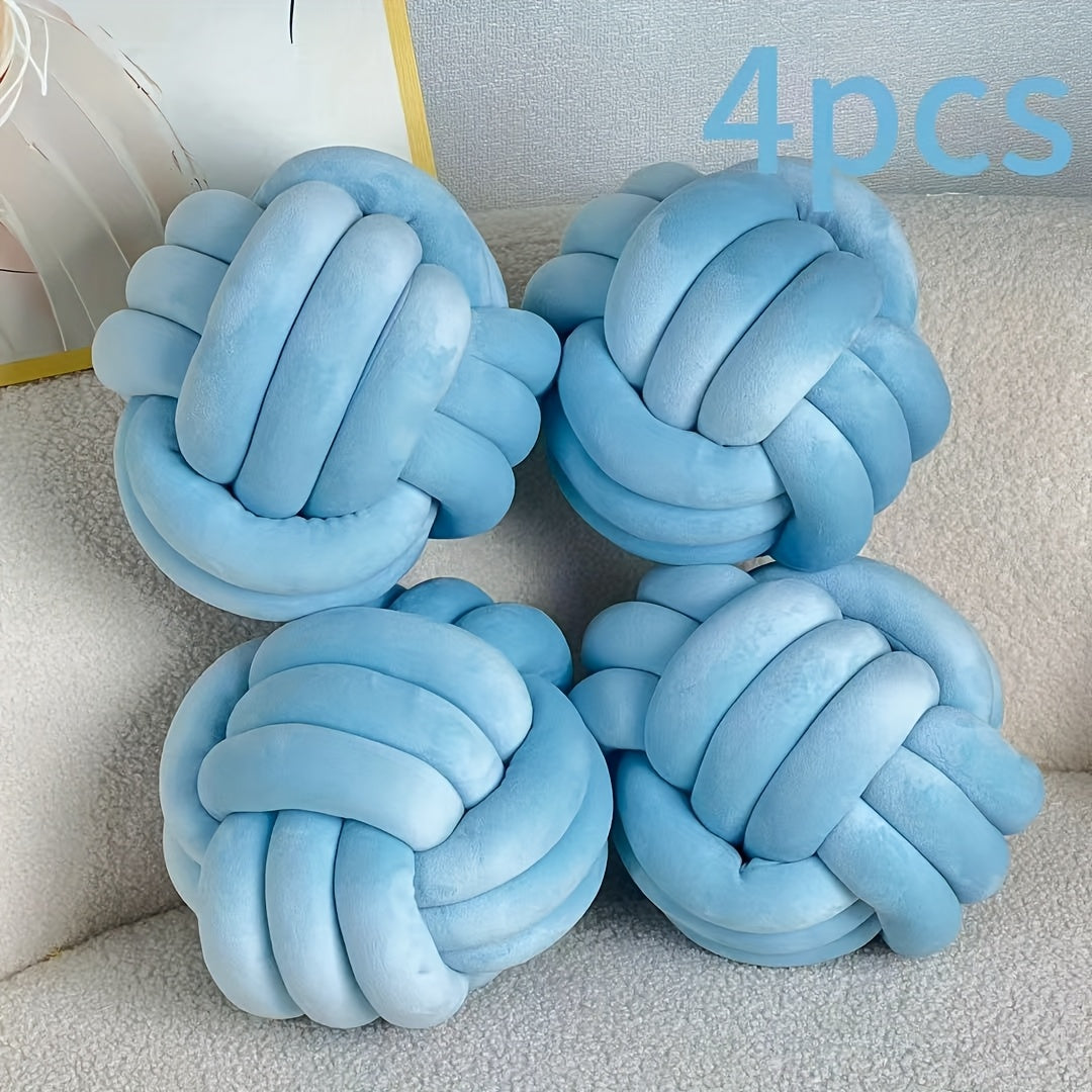 Cuscino Decorativo a Nodo in Velluto - Set 2/3/4 Pezzi - Design Geometrico Minimalista 22x22cm