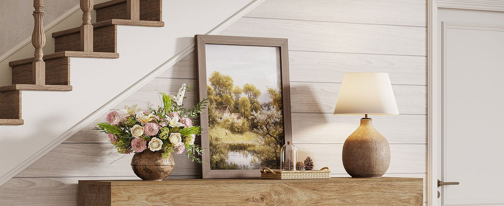 Console Legno Naturale 160cm - Tavolo Ingresso Design Contemporaneo Rovere Chiaro