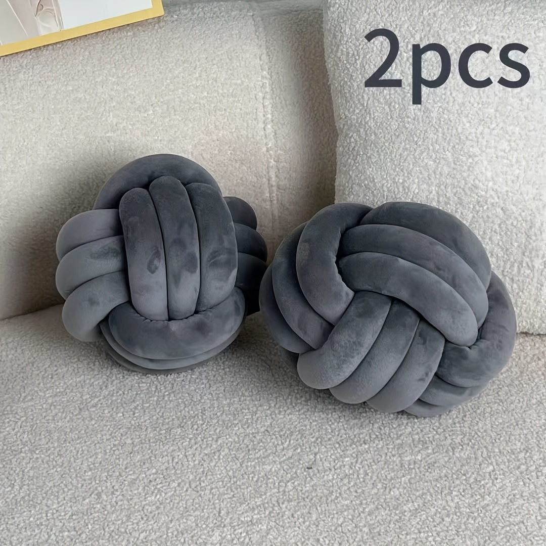 Cuscino Decorativo a Nodo in Velluto - Set 2/3/4 Pezzi - Design Geometrico Minimalista 22x22cm