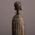 Scultura Tribale Africana di 36,5 cm Resina Effetto Legno Intagliato a Mano