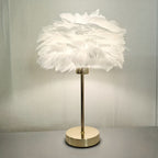 Lampada da Tavolo Effetto Piume Bianche 3 Tonalità Luce USB