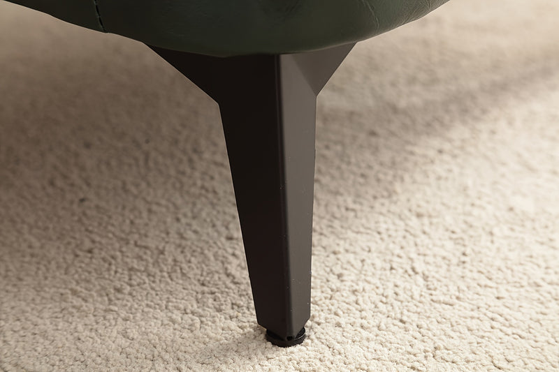 Faux Leather Padded Footrest - Contemporary Design with Wooden Structure for Living Room, Entryway, and Study