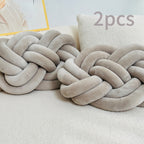 Paracolpi Intrecciato a Treccia - Set 2 Pezzi - Cuscino Lungo Decorativo in Peluche 40cm