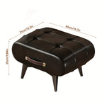 Poggiapiedi Rettangolare in Ecopelle - Design Contemporaneo con Maniglia per Soggiorno, Camera da Letto e Ingresso