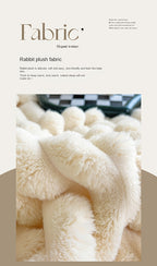 Plaid Effetto Pelliccia Coniglio Ultra Morbido Texturizzato