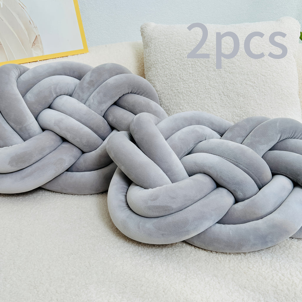Paracolpi Intrecciato a Treccia - Set 2 Pezzi - Cuscino Lungo Decorativo in Peluche 40cm