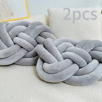 Paracolpi Intrecciato a Treccia - Set 2 Pezzi - Cuscino Lungo Decorativo in Peluche 40cm