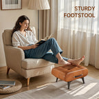 Poggiapiedi Rettangolare in Ecopelle - Design Contemporaneo con Maniglia per Soggiorno, Camera da Letto e Ingresso