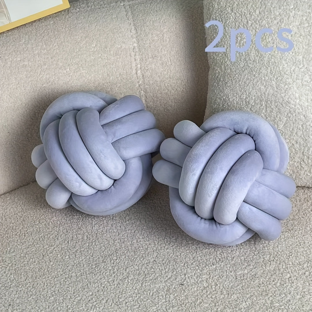 Cuscino Decorativo a Nodo in Velluto - Set 2/3/4 Pezzi - Design Geometrico Minimalista 22x22cm