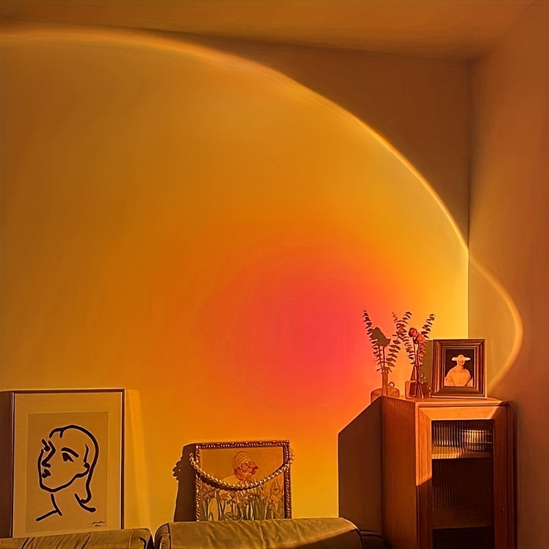 Lampada Proiettore Tramonto LED RGB 16 Colori con Telecomando USB