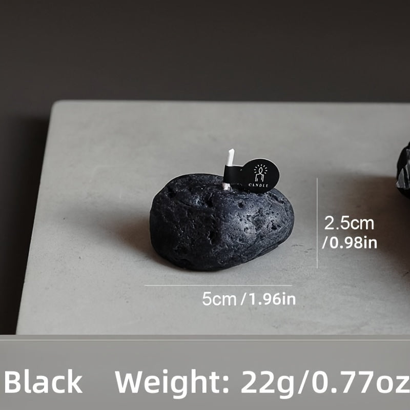 Set of 3 ASTRUM Meteorite Candles - Scented Soy Wax with Volcanic Stone Effect Containers