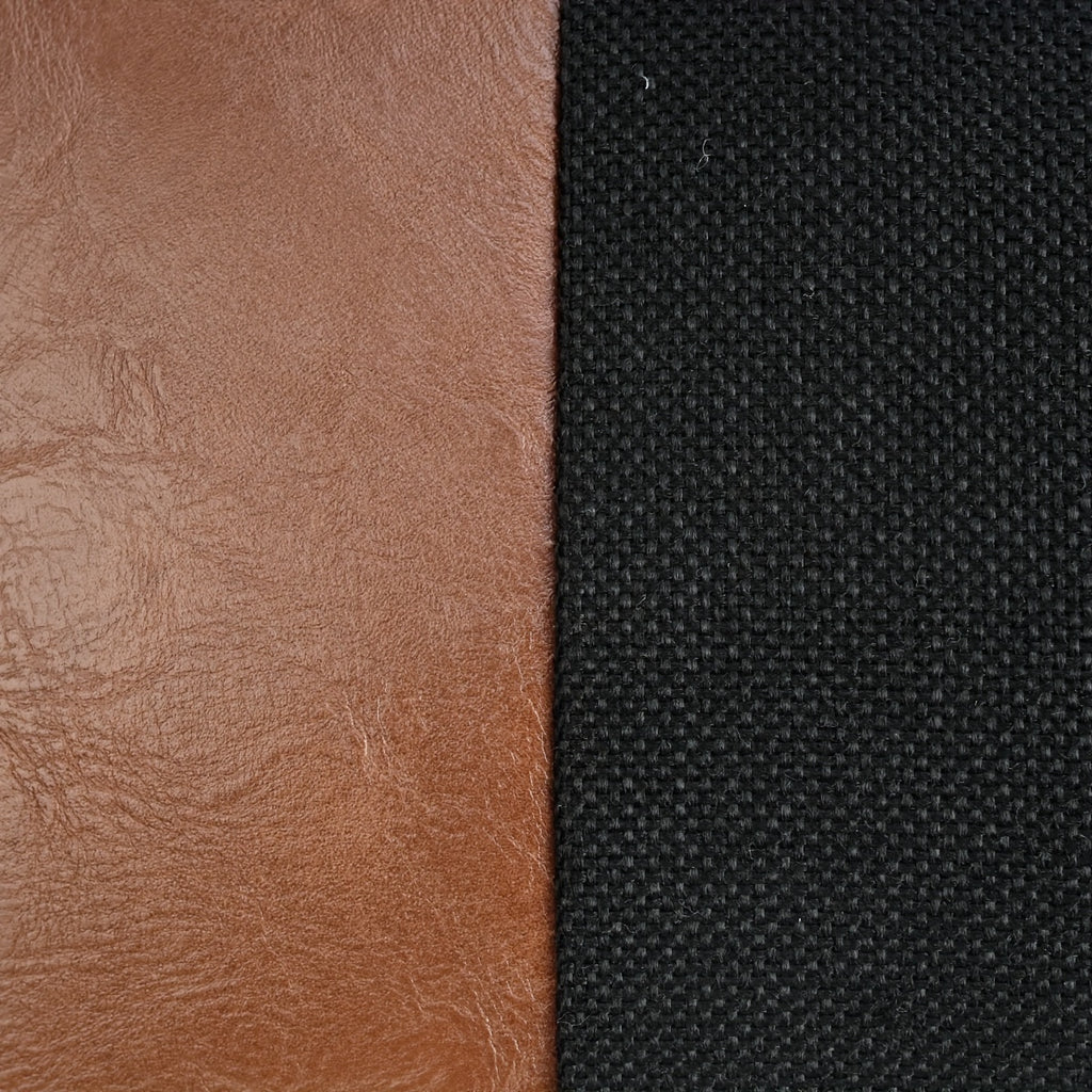 Set 2 Federe Decorative 50x30cm Ecopelle e Nero - Design Geometrico Contemporaneo