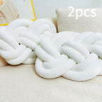 Paracolpi Intrecciato a Treccia - Set 2 Pezzi - Cuscino Lungo Decorativo in Peluche 40cm