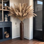 Vaso da Terra M Decorativo 60cm Motivo Foglie - Design Boho Chic per Erba Pampas, Soggiorno e Ingresso