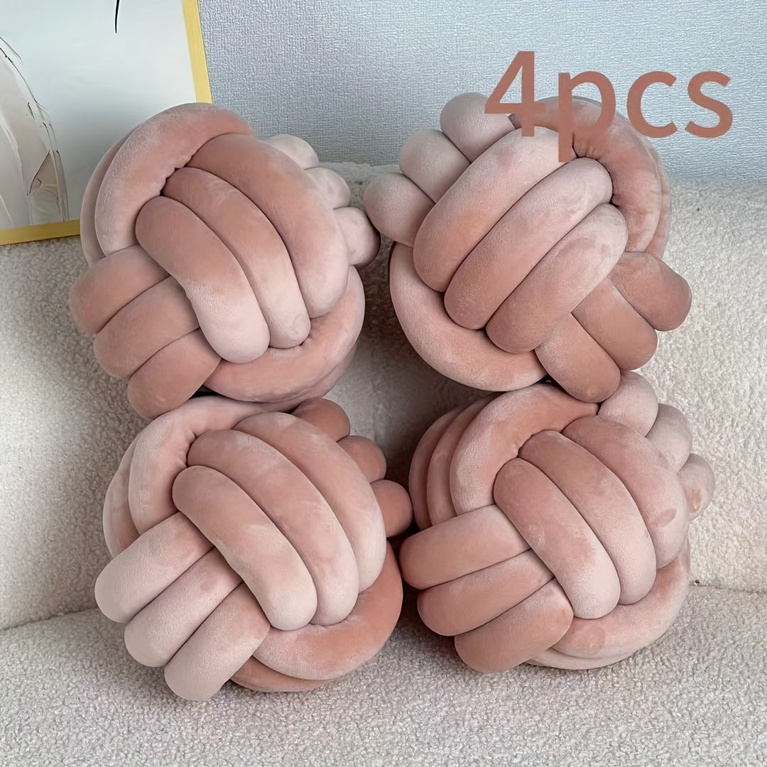 Cuscino Decorativo a Nodo in Velluto - Set 2/3/4 Pezzi - Design Geometrico Minimalista 22x22cm