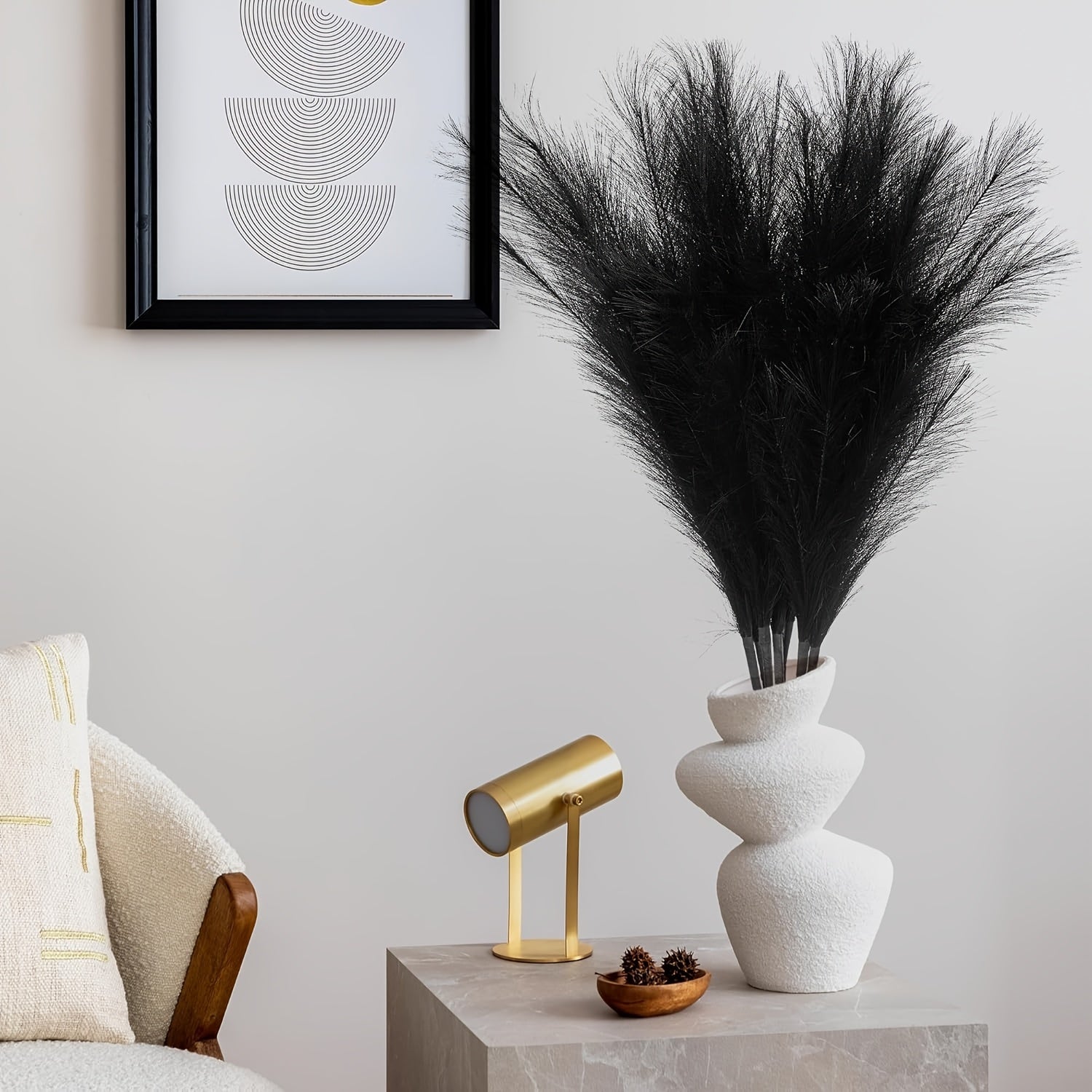 Pampas Grass Artificiale 75cm Decorazione Boho 8 Steli