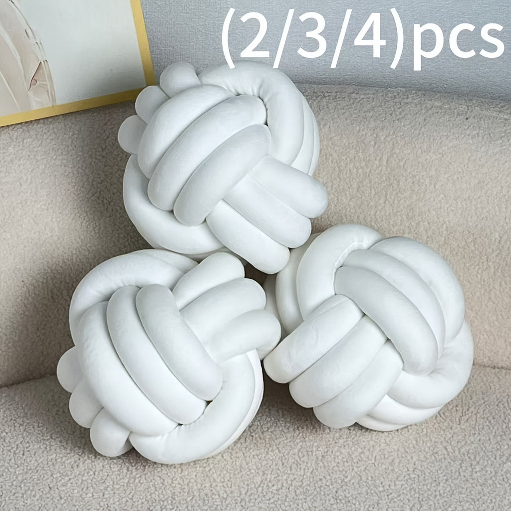 Cuscino Decorativo a Nodo in Velluto - Set 2/3/4 Pezzi - Design Geometrico Minimalista 22x22cm