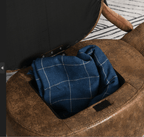 Pouf Contenitore Mucca con Stoccaggio Ecopelle Vintage Gambe Legno