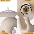 Lampada Sospensione Design Scultoreo Beige | Luce Soffusa Nordico Giapponese E27
