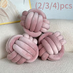 Cuscino Decorativo a Nodo in Velluto - Set 2/3/4 Pezzi - Design Geometrico Minimalista 22x22cm