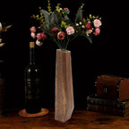 Vaso in Legno Rettangolare 29.5cm Stile Morandi - Design Minimalista Nordico Beige Naturale - Vaso Decorativo da Tavolo per Fiori Secchi e Rami