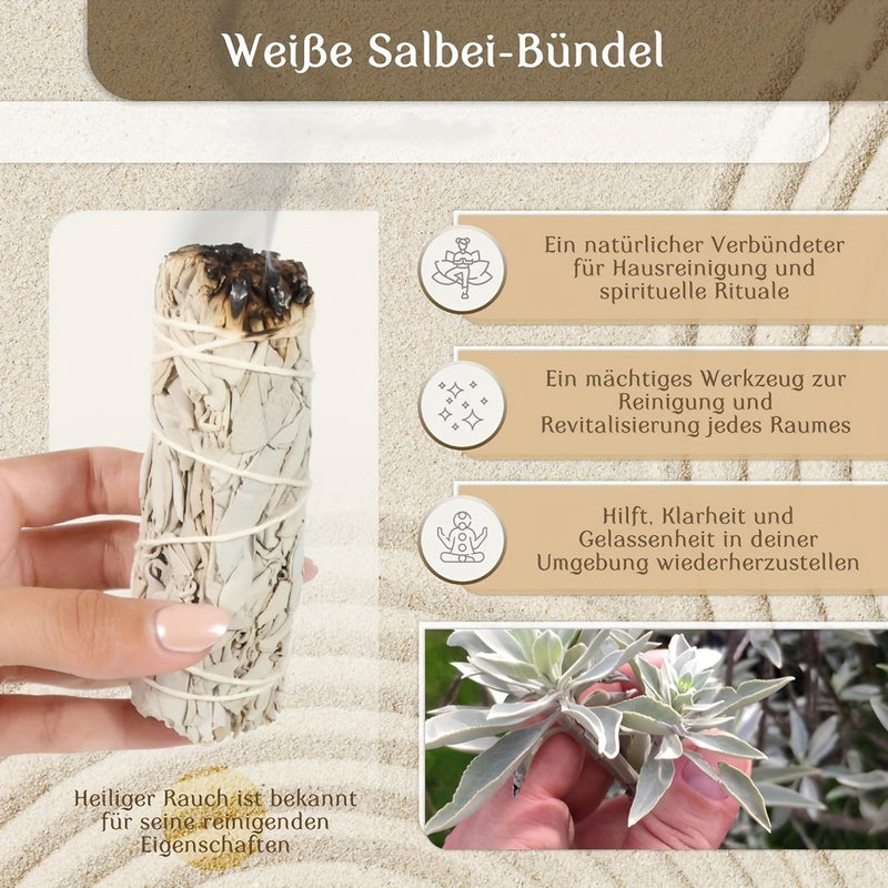 Scented Incense Kit 6 Sticks White Sage Rosemary Artemisia Home Decoration