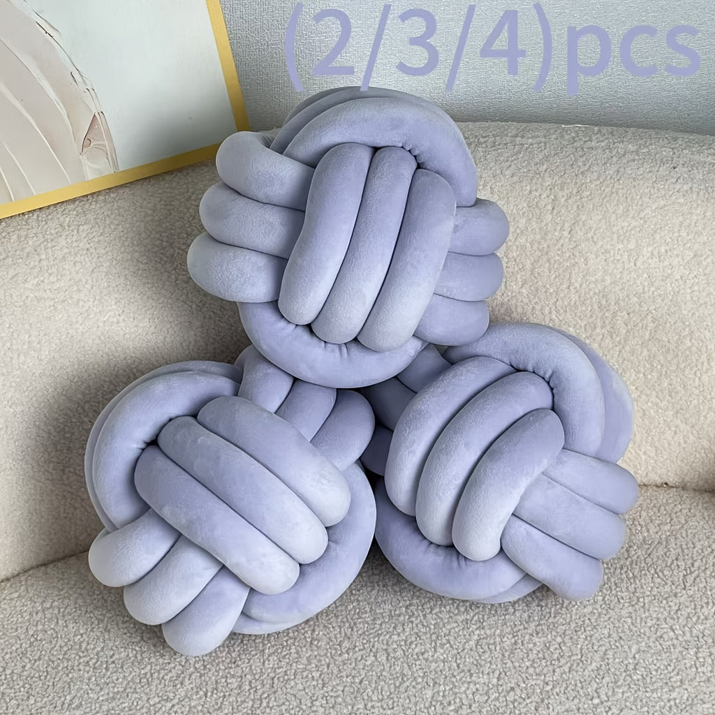 Cuscino Decorativo a Nodo in Velluto - Set 2/3/4 Pezzi - Design Geometrico Minimalista 22x22cm