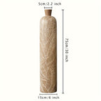 Vaso da Terra M Decorativo 60cm Motivo Foglie - Design Boho Chic per Erba Pampas, Soggiorno e Ingresso