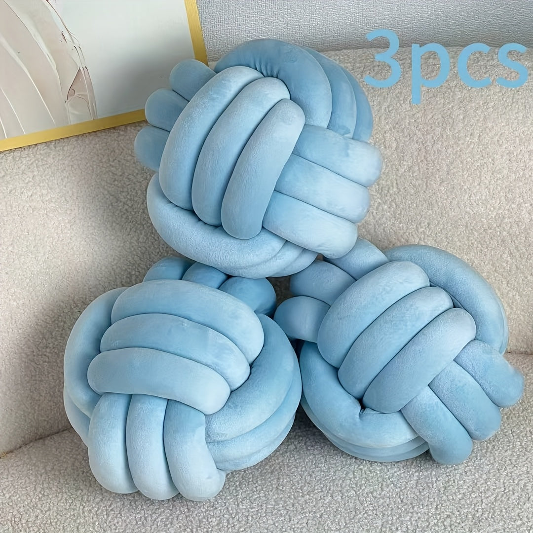 Cuscino Decorativo a Nodo in Velluto - Set 2/3/4 Pezzi - Design Geometrico Minimalista 22x22cm