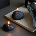 Set 3 Candele Meteorite ASTRUM - Cera di Soia Profumata con Contenitori Effetto Pietra Vulcanica
