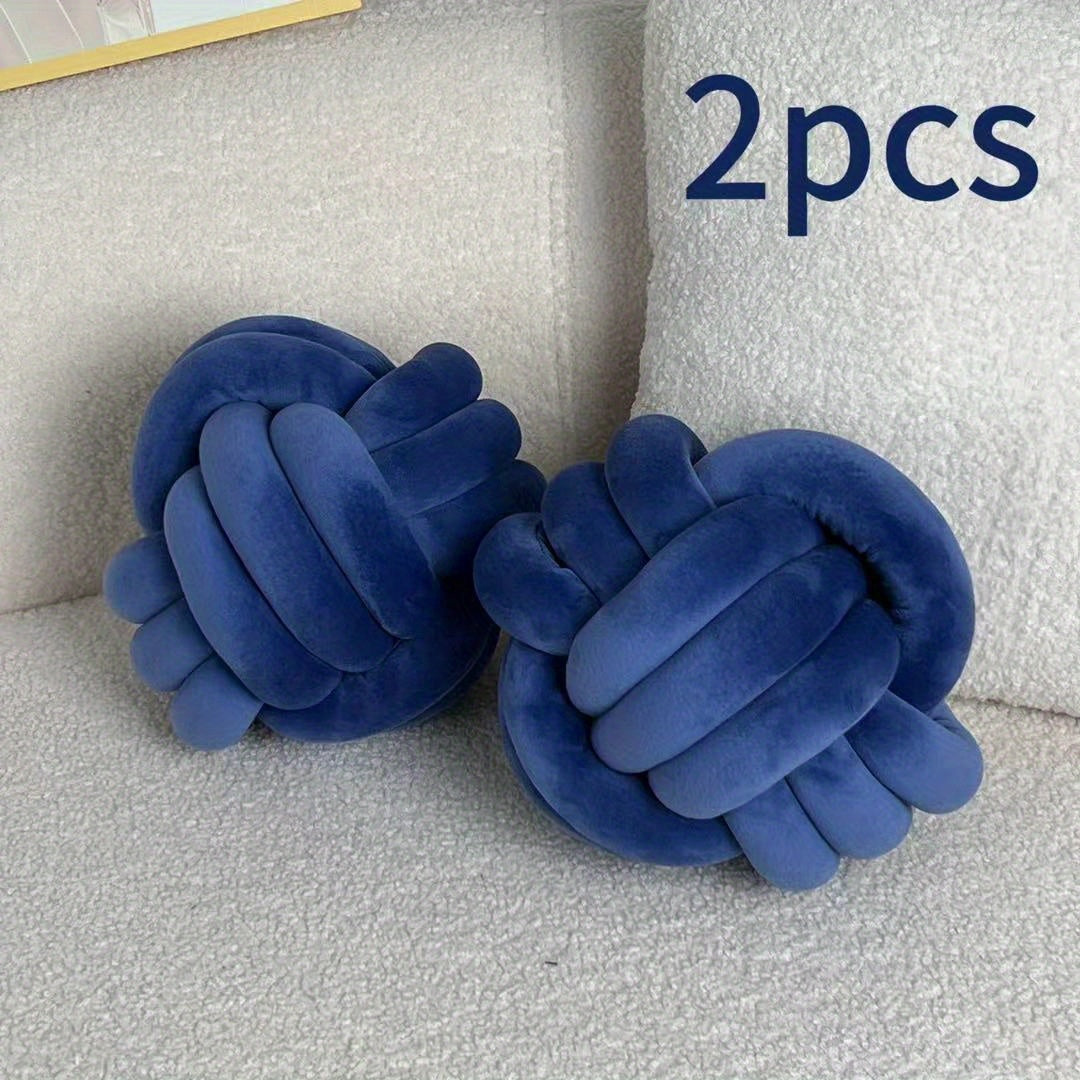 Cuscino Decorativo a Nodo in Velluto - Set 2/3/4 Pezzi - Design Geometrico Minimalista 22x22cm