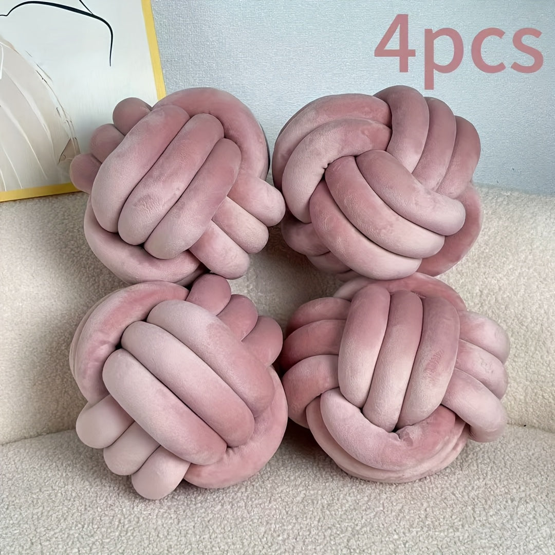 Cuscino Decorativo a Nodo in Velluto - Set 2/3/4 Pezzi - Design Geometrico Minimalista 22x22cm