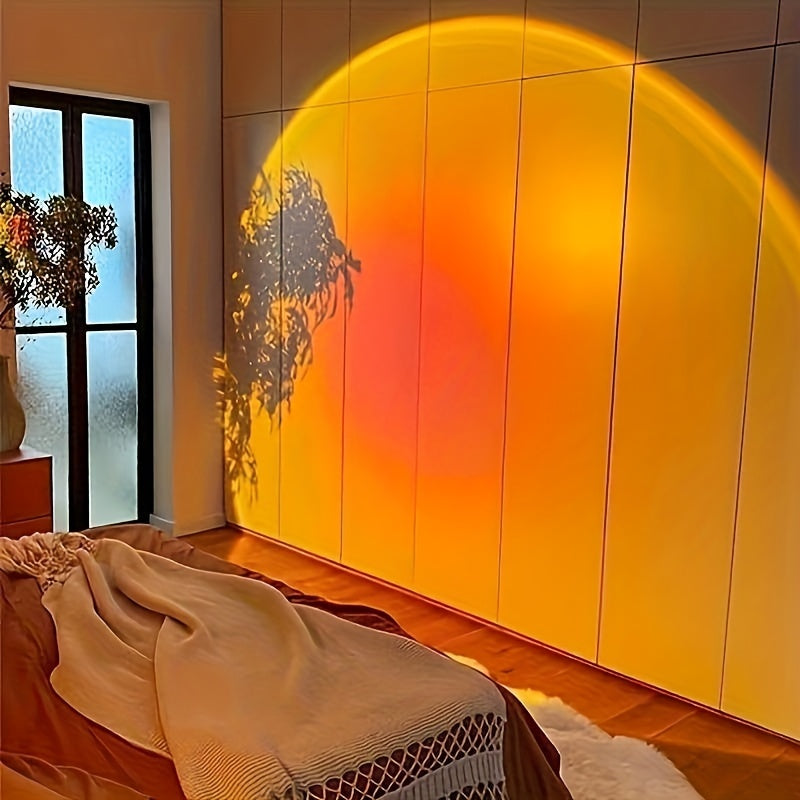 Lampada Proiettore Tramonto LED RGB 16 Colori con Telecomando USB