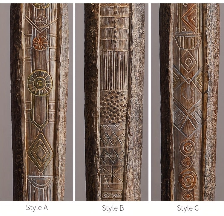 Scultura Tribale Africana di 36,5 cm Resina Effetto Legno Intagliato a Mano