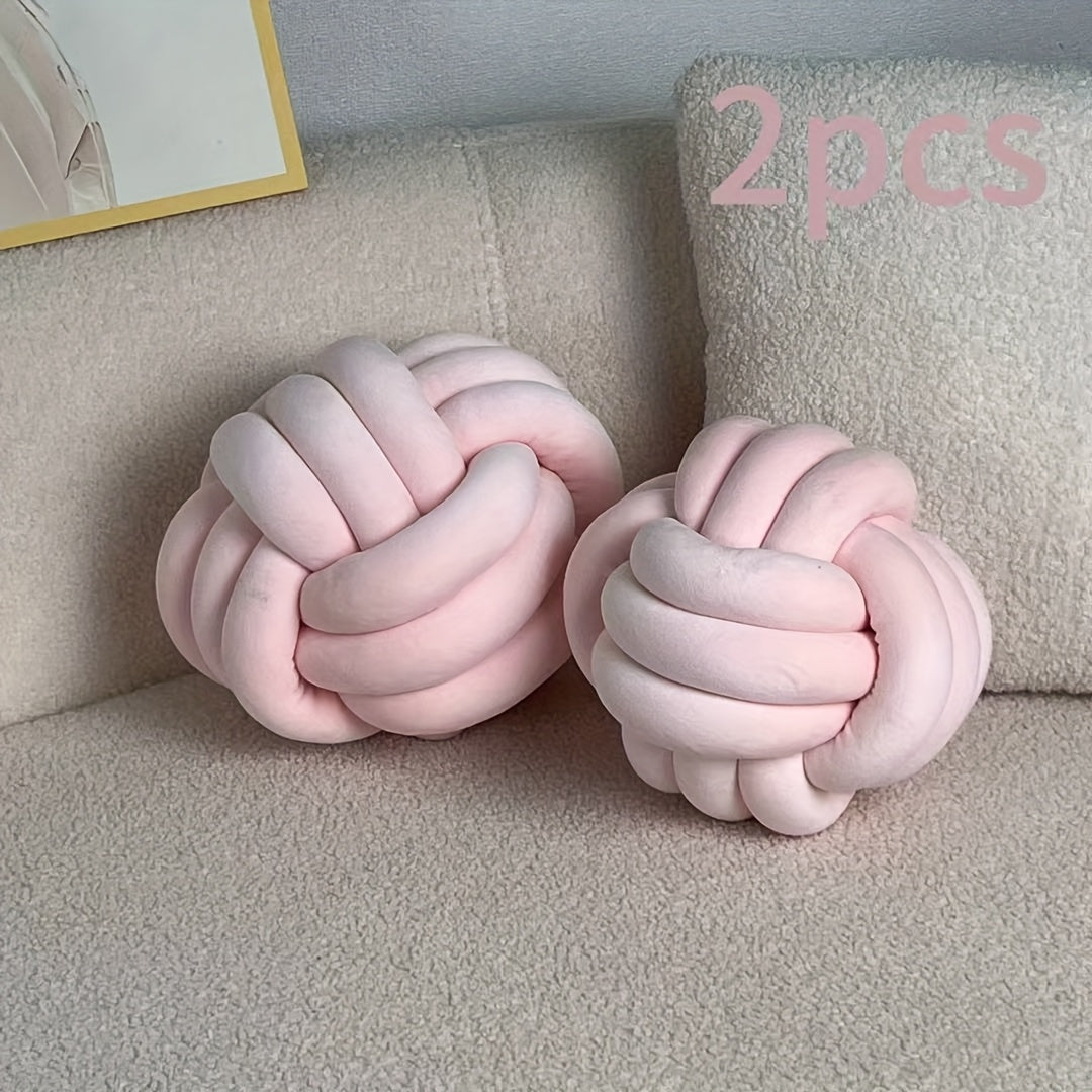 Cuscino Decorativo a Nodo in Velluto - Set 2/3/4 Pezzi - Design Geometrico Minimalista 22x22cm