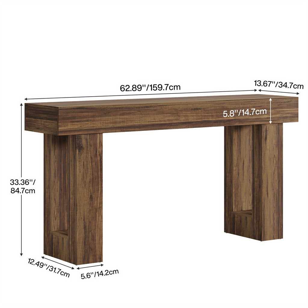 Console Rovere 160cm - Tavolo Ingresso Design Contemporaneo Marrone Naturale