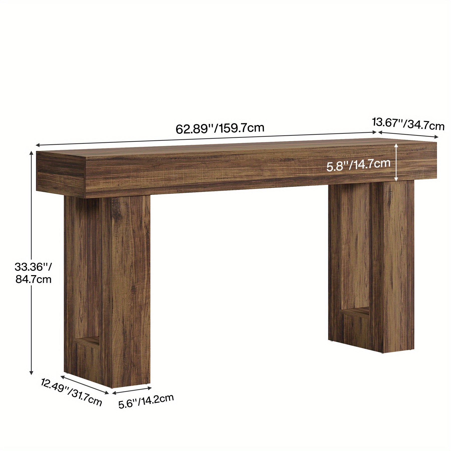 Console Rovere 160cm - Tavolo Ingresso Design Contemporaneo Marrone Naturale