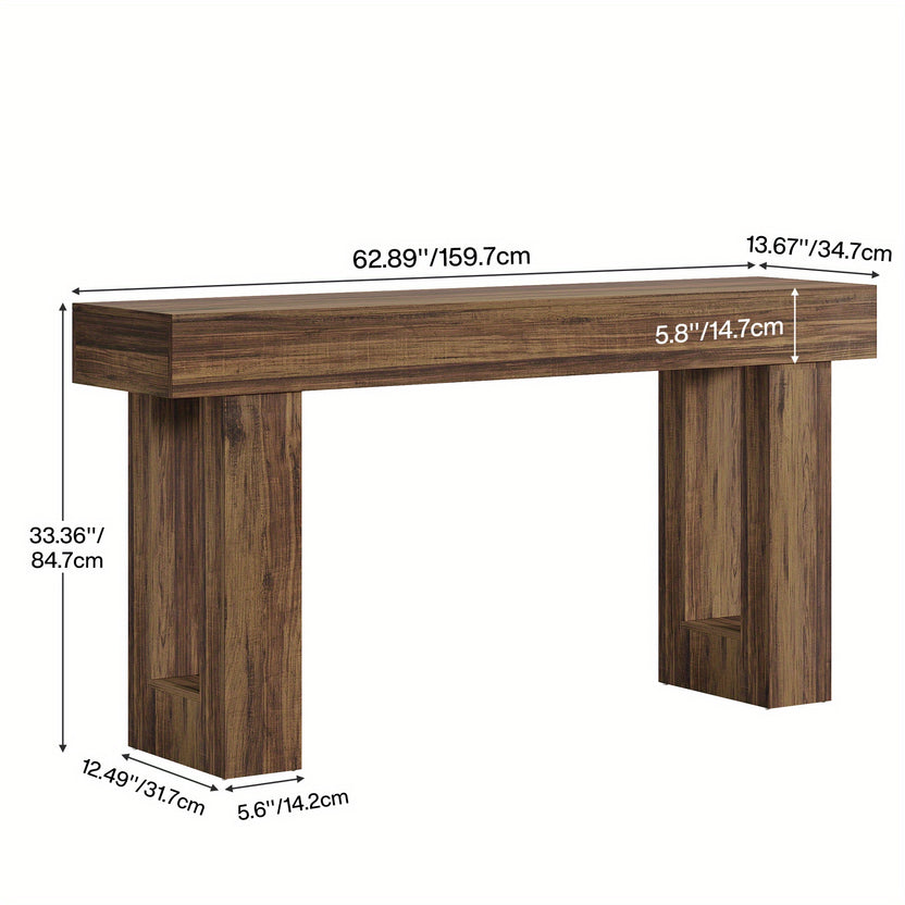Console Rovere 160cm - Tavolo Ingresso Design Contemporaneo Marrone Naturale