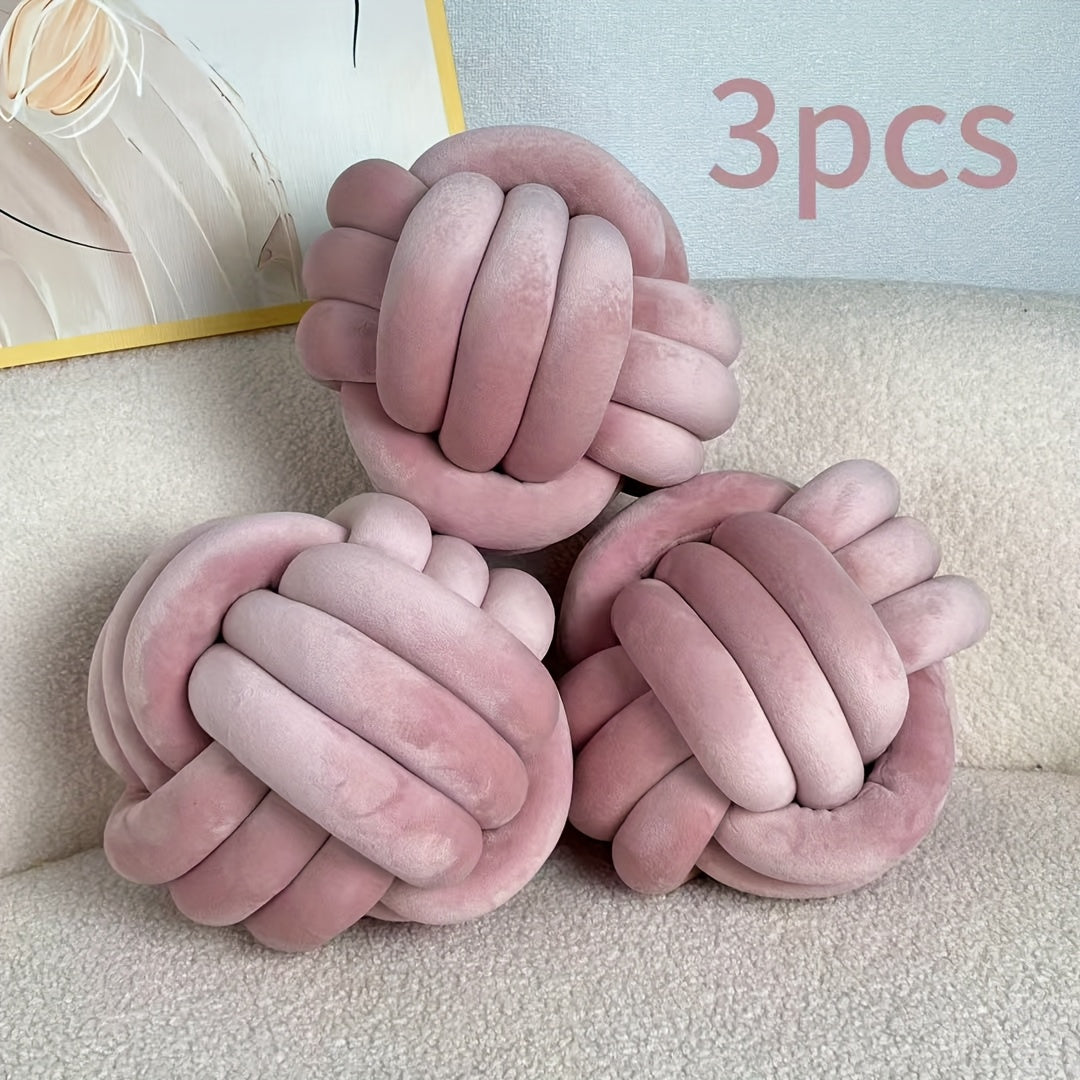 Cuscino Decorativo a Nodo in Velluto - Set 2/3/4 Pezzi - Design Geometrico Minimalista 22x22cm