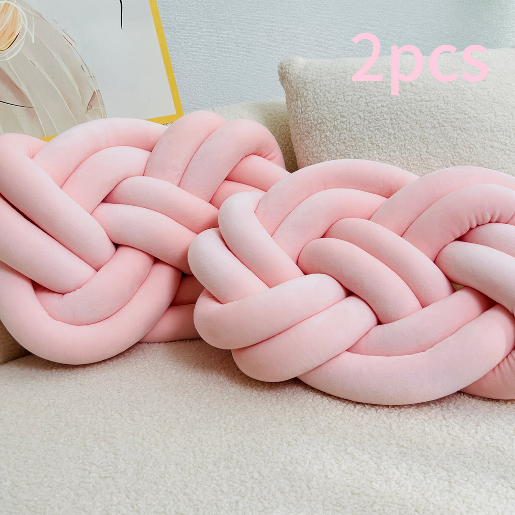 Paracolpi Intrecciato a Treccia - Set 2 Pezzi - Cuscino Lungo Decorativo in Peluche 40cm