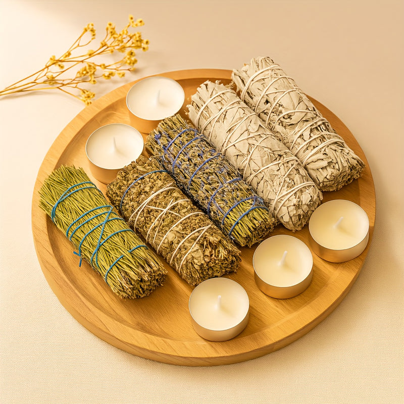 Scented Incense Kit 6 Sticks White Sage Rosemary Artemisia Home Decoration