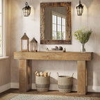 Console Legno Naturale 160cm - Tavolo Ingresso Design Contemporaneo Rovere Chiaro