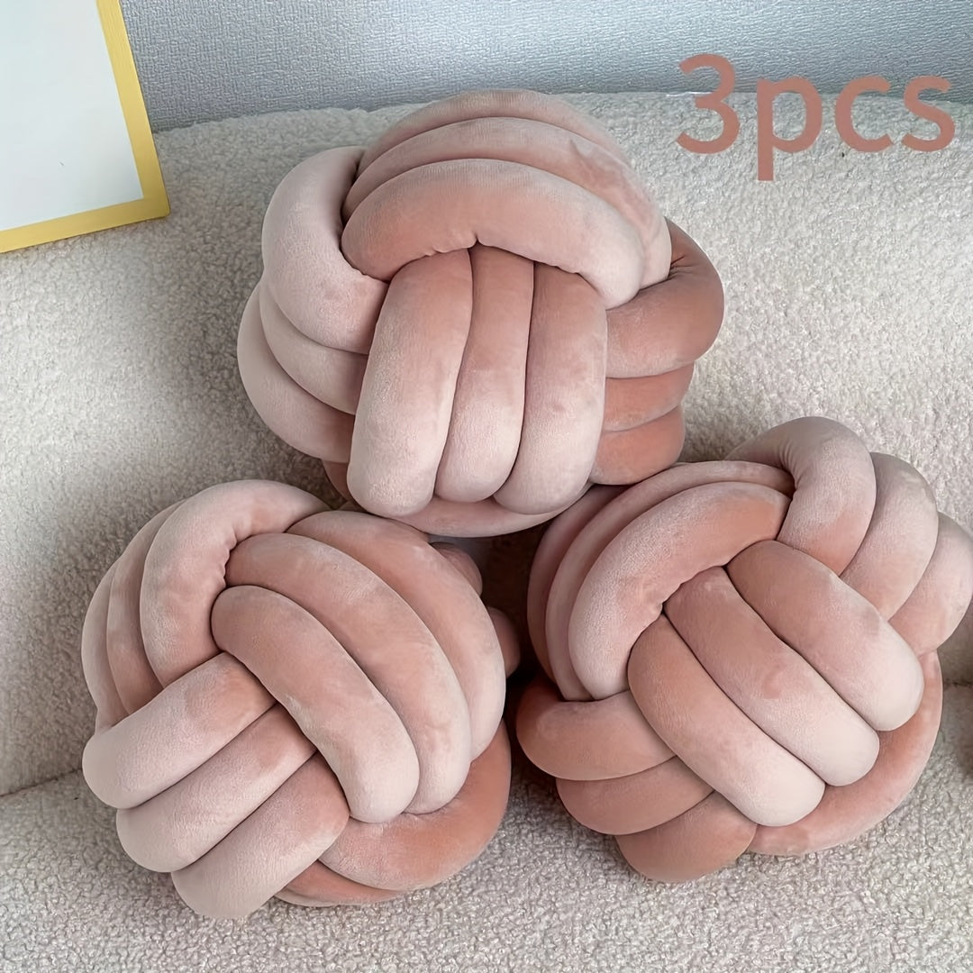 Cuscino Decorativo a Nodo in Velluto - Set 2/3/4 Pezzi - Design Geometrico Minimalista 22x22cm