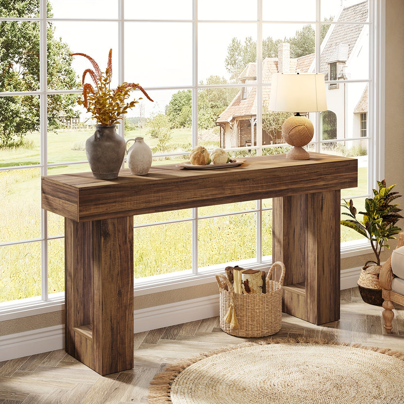 Console Rovere 160cm - Tavolo Ingresso Design Contemporaneo Marrone Naturale