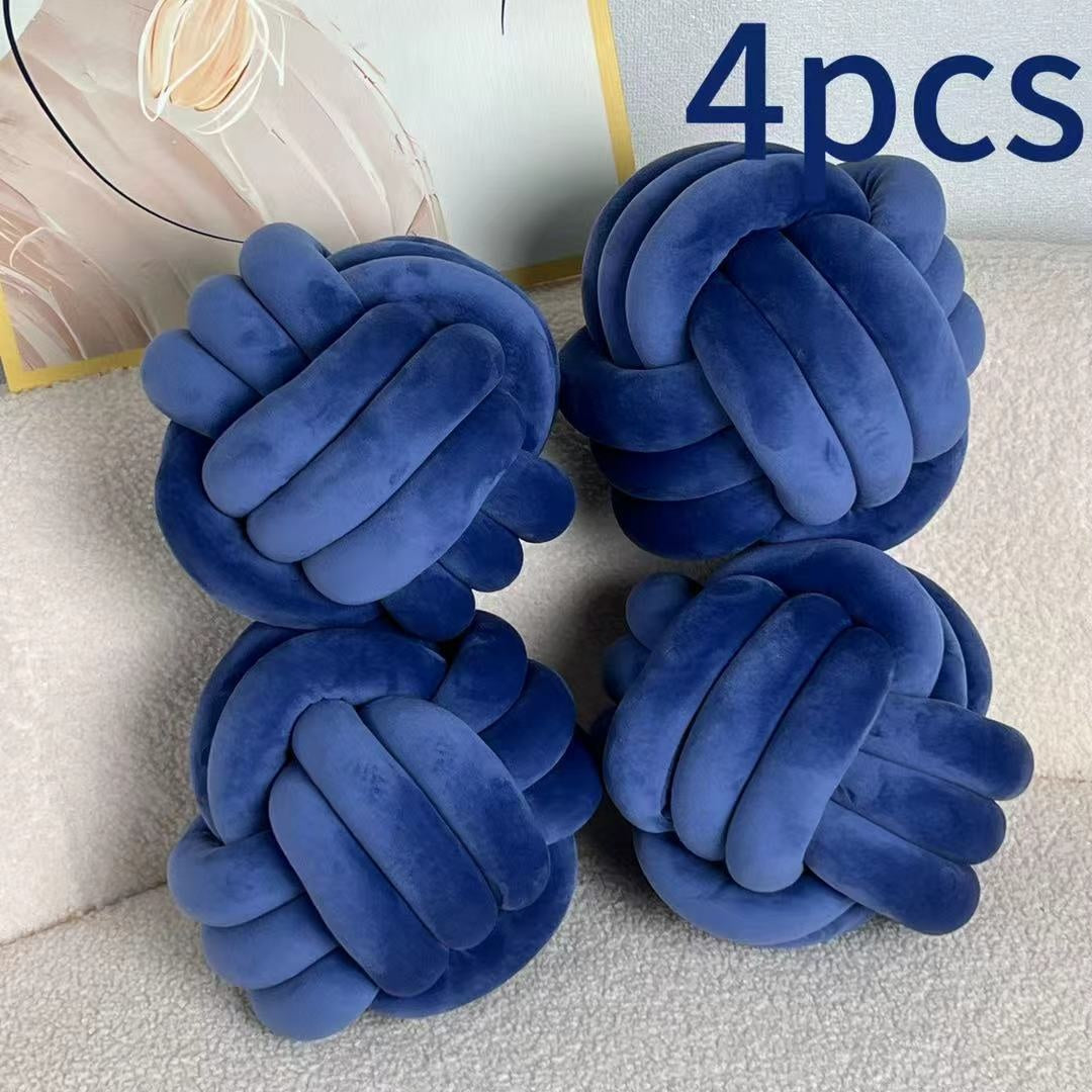 Cuscino Decorativo a Nodo in Velluto - Set 2/3/4 Pezzi - Design Geometrico Minimalista 22x22cm