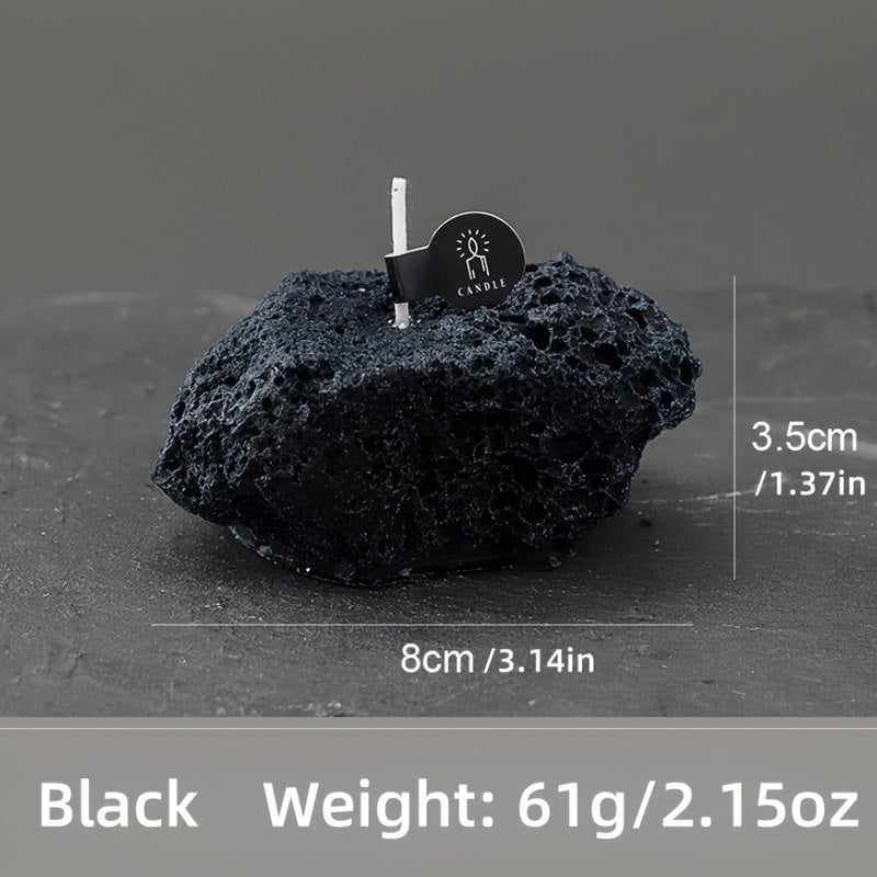 Set of 3 ASTRUM Meteorite Candles - Scented Soy Wax with Volcanic Stone Effect Containers