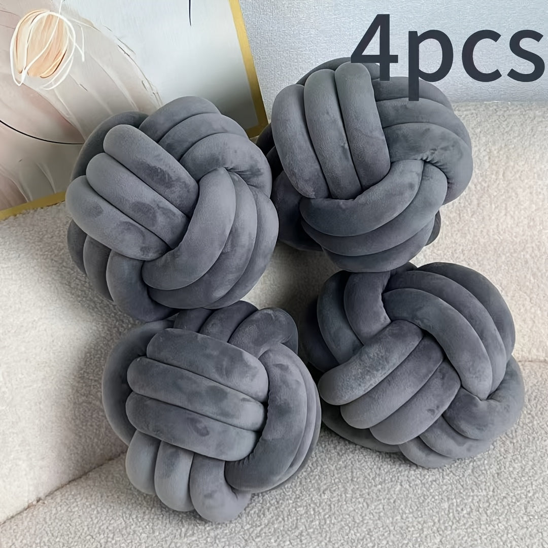 Cuscino Decorativo a Nodo in Velluto - Set 2/3/4 Pezzi - Design Geometrico Minimalista 22x22cm